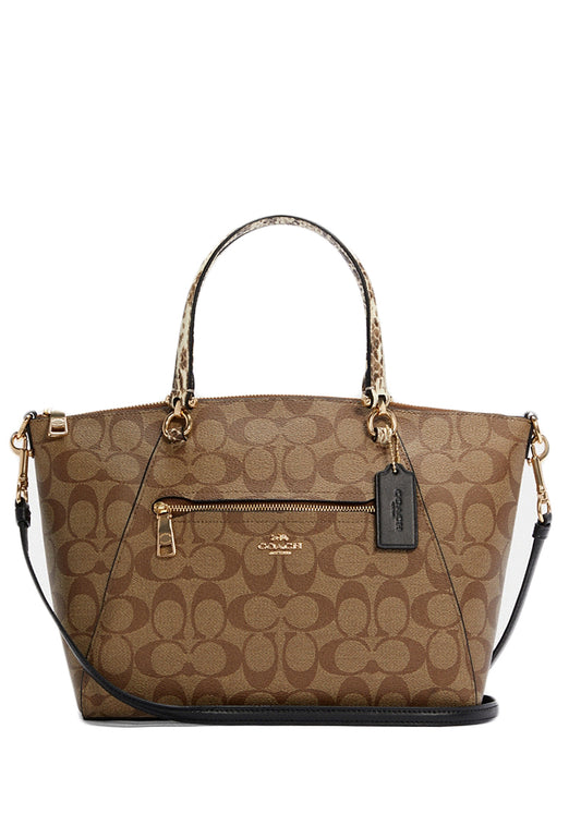 Coach Prairie Satchel In Colorblock Signature Canvas - Brown