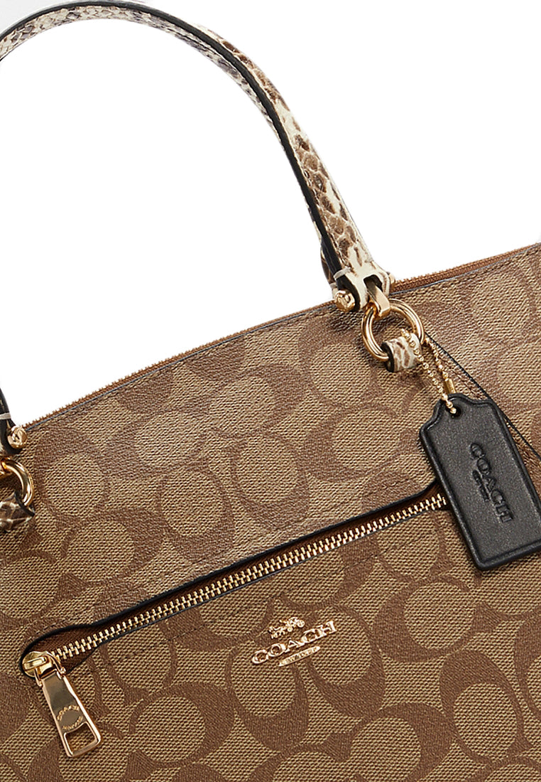 Coach Prairie Satchel In Colorblock Signature Canvas - Brown