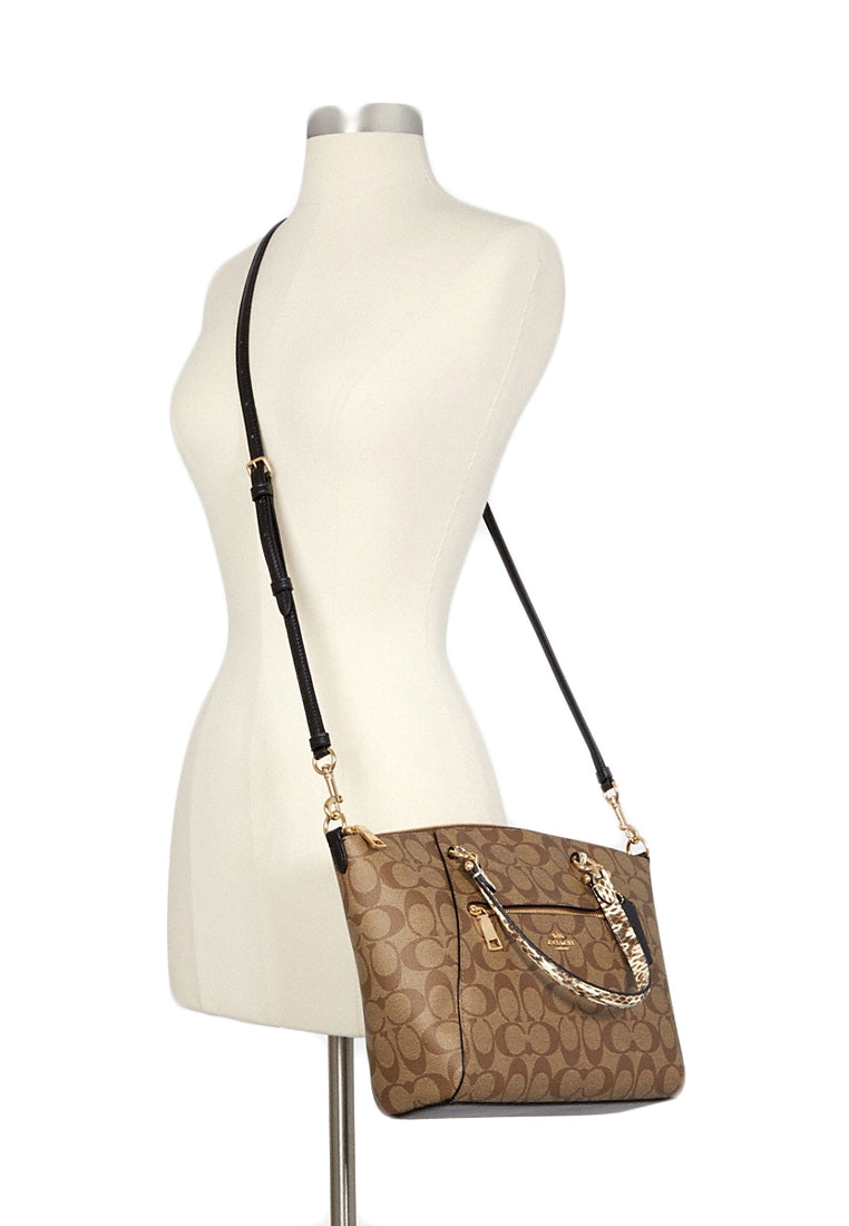 Coach Prairie Satchel In Colorblock Signature Canvas - Brown