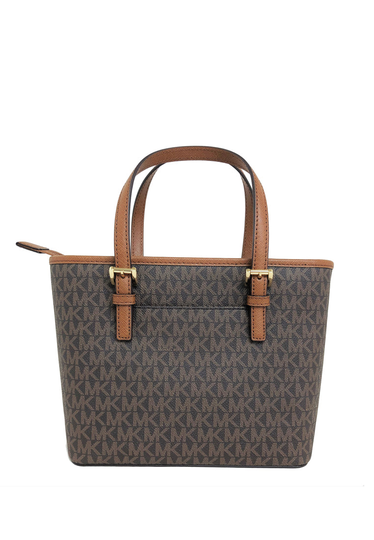 Michael Kors Jet Set Travel Extra-Small Logo Top Zip Tote Bag - Brown