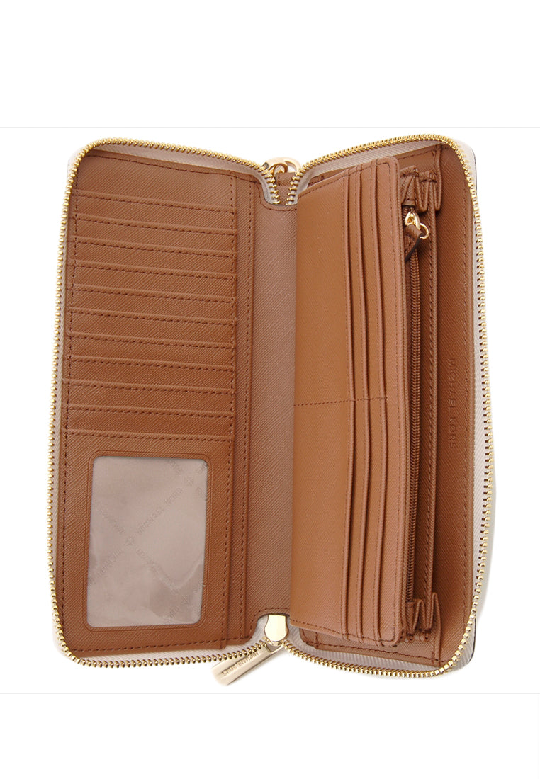 Michael Kors Jet Set Travel Signature Zip Around Continental Wallet - Vanilla