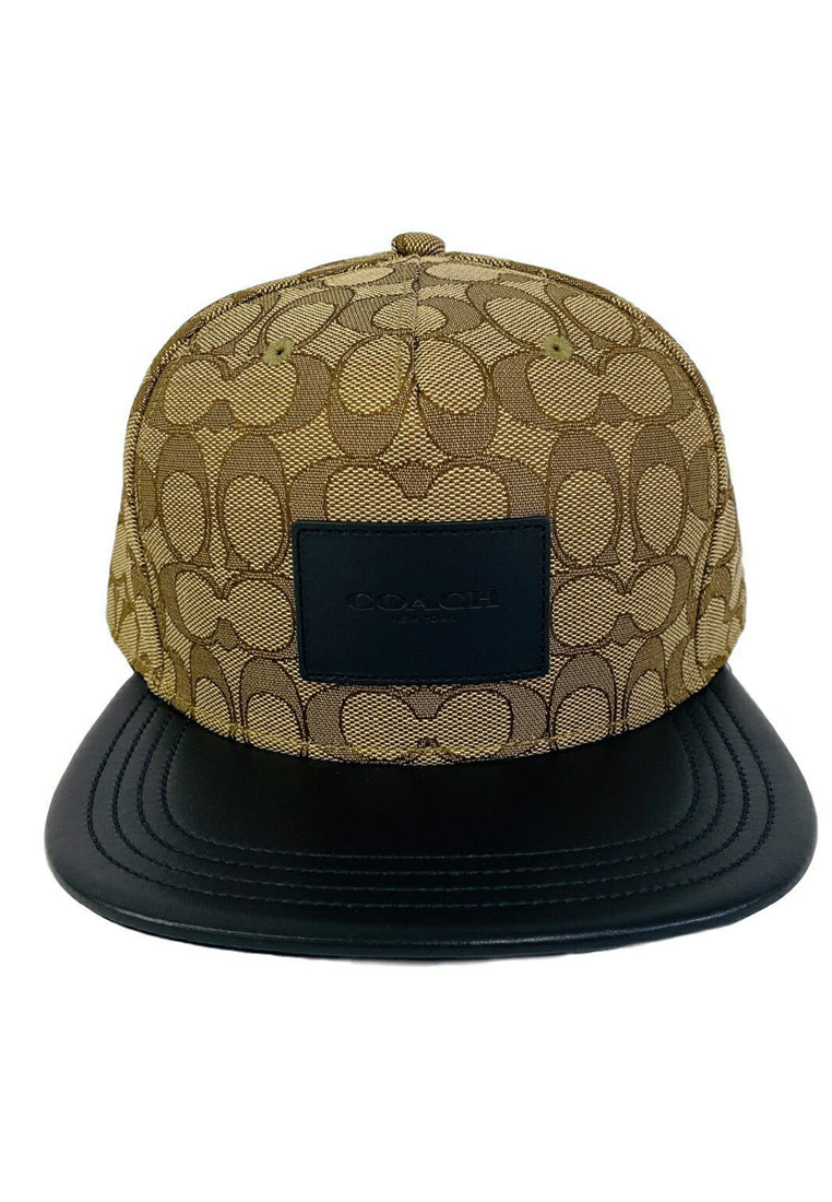 Coach Mens Signature Flat Brim Hat - Brown