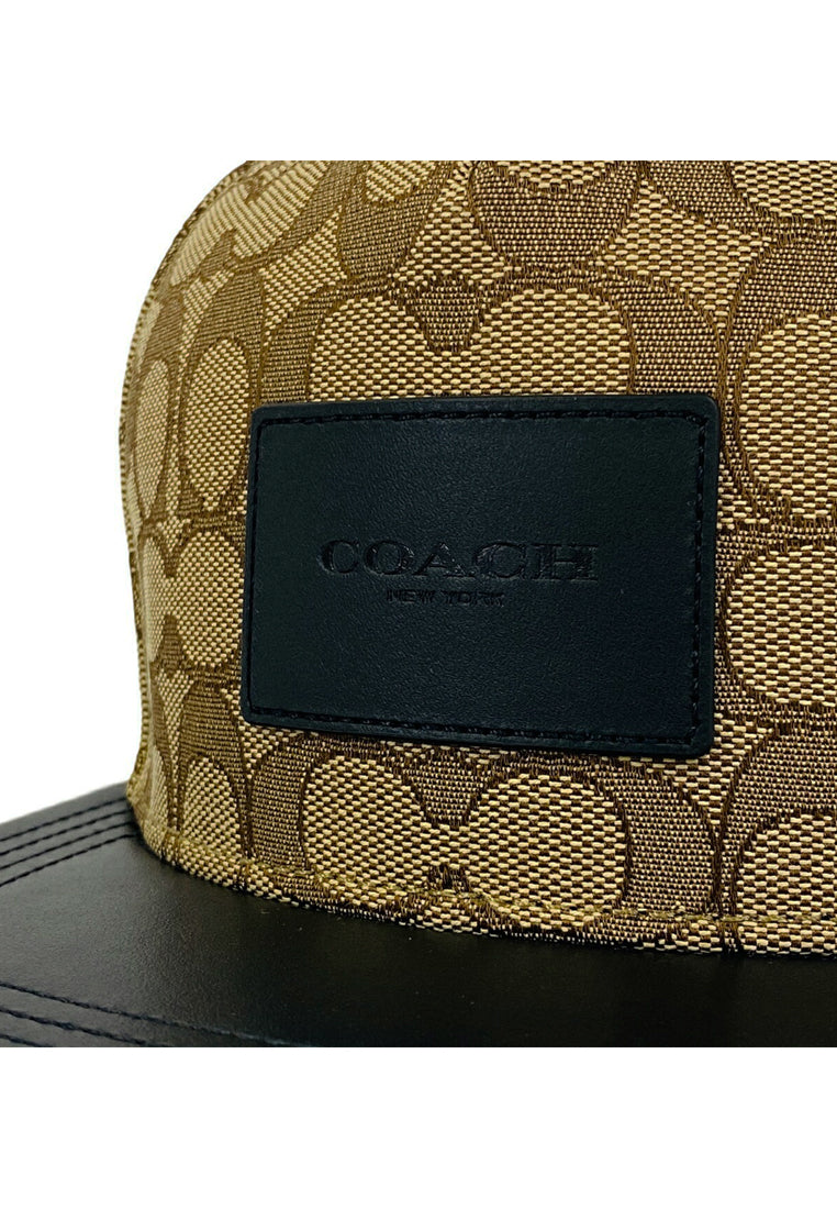 Coach Mens Signature Flat Brim Hat - Brown