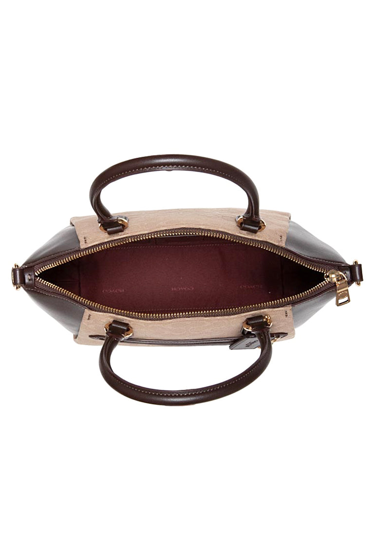 Coach Elise Satchel In Signature Jacquard - Brown