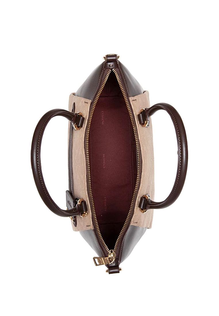 Coach Elise Satchel In Signature Jacquard - Brown
