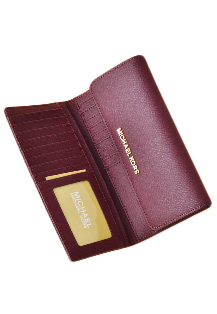 Michael Kors Jet Set Travel Large Trifold Wallet - Merlot