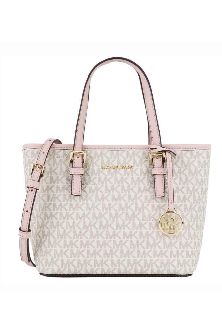 Michael Kors Jet Set Travel Extra-Small Logo Top Zip Tote Bag - Powder/Multi