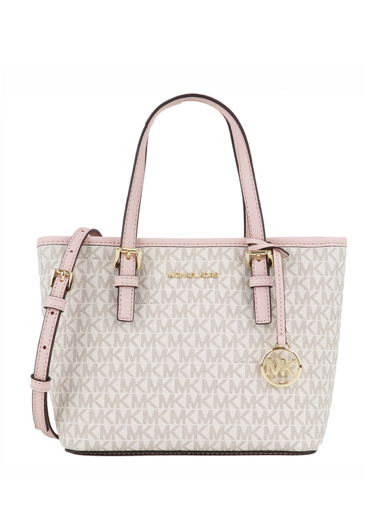 Michael Kors Jet Set Travel Extra-Small Logo Top Zip Tote Bag - Powder/Multi