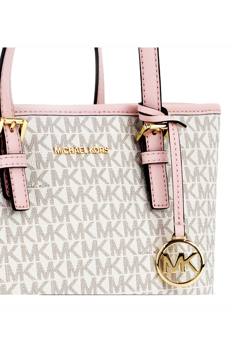 Michael Kors Jet Set Travel Extra-Small Logo Top Zip Tote Bag - Powder/Multi