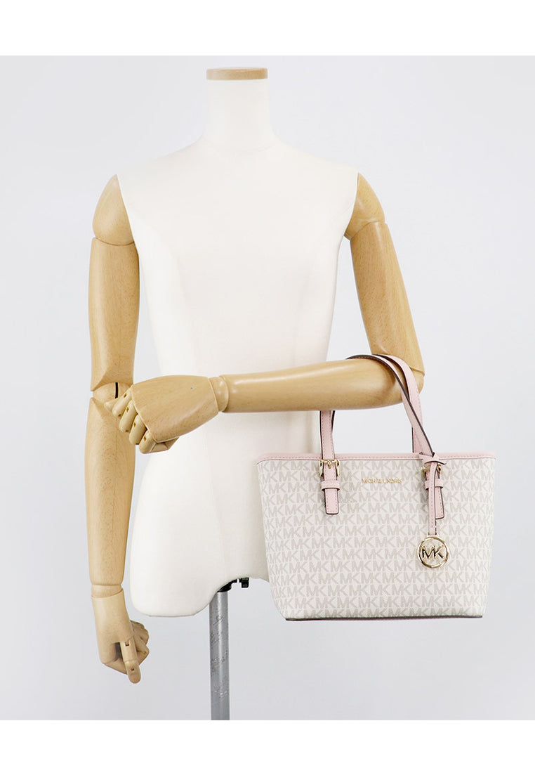 Michael Kors Jet Set Travel Extra-Small Logo Top Zip Tote Bag - Powder/Multi