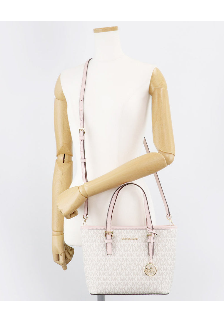 Michael Kors Jet Set Travel Extra-Small Logo Top Zip Tote Bag - Powder/Multi