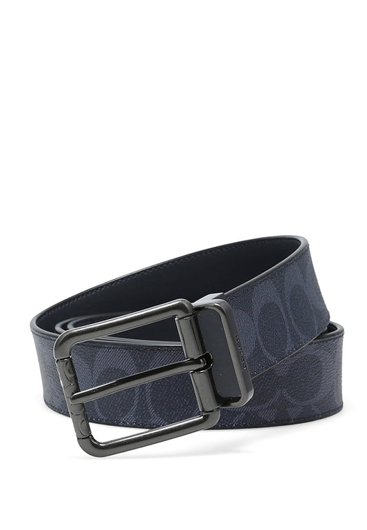 Coach Mens Roller Buckle Cut-To-Size Reversible Belt 38MM - Denim