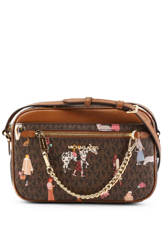 Michael Kors Jet Set Girls Large EW Zip Chain Crossbody - Brown/Multi