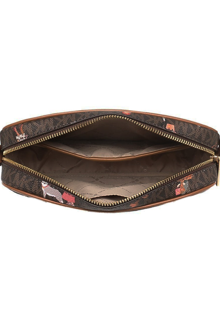 Michael Kors Jet Set Girls Large EW Zip Chain Crossbody - Brown/Multi