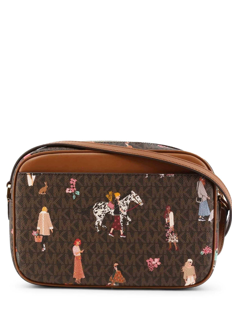 Michael Kors Jet Set Girls Large EW Zip Chain Crossbody - Brown/Multi
