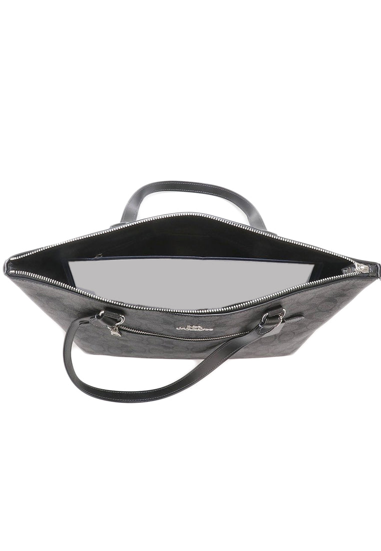 Coach Gallery Tote In Signature Canvas - Black