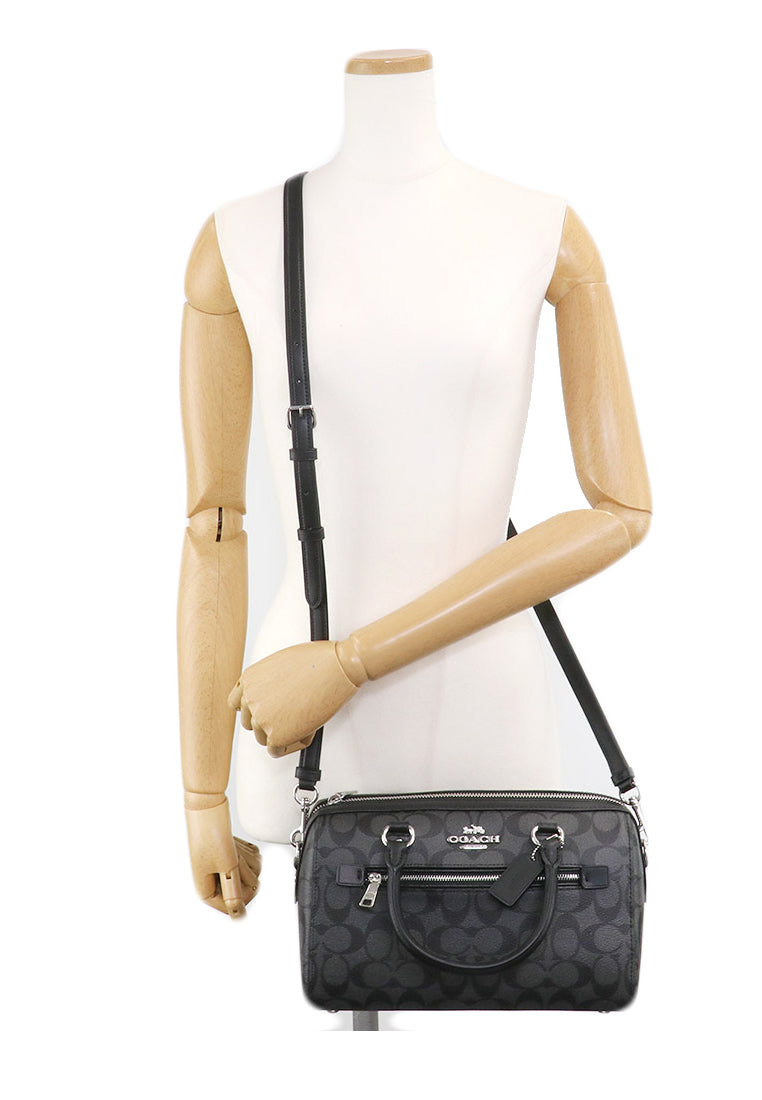 Coach Rowan Satchel In Signature Canvas - Black