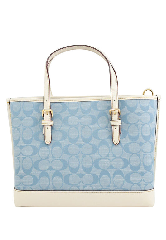 Coach Mollie Tote 25 In Signature Chambray - Blue/White
