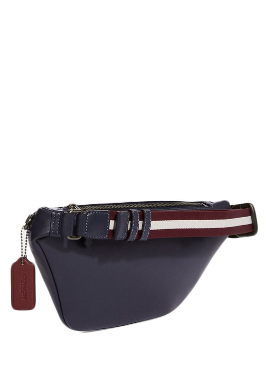 Coach Warren Belt Bag In Signature Canvas With Varsity Motif - Denim