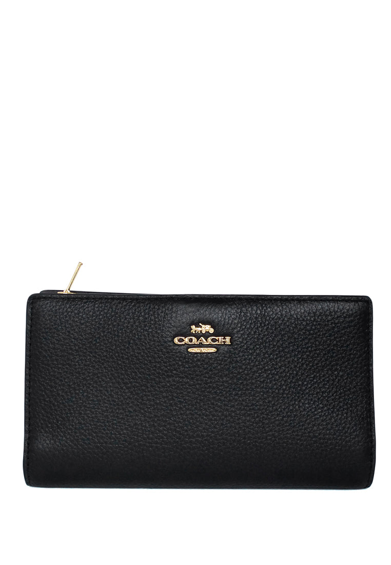 Coach Slim Zip Wallet - Black