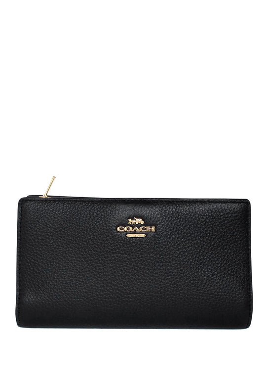 Coach Slim Zip Wallet - Black