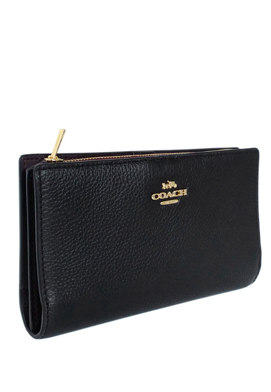Coach Slim Zip Wallet - Black