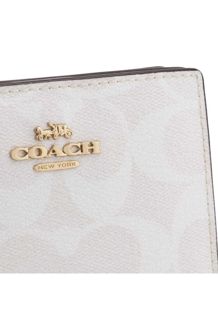 Coach Snap Wallet In Signature - Gracier White