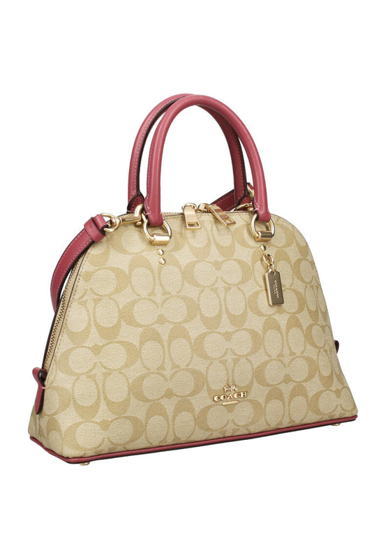 Coach Katy Satchel In Signature Canvas - Light Brown/Rougue