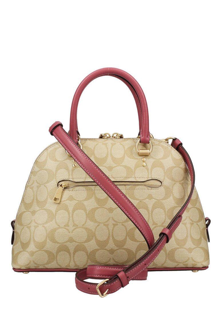 Coach Katy Satchel In Signature Canvas - Light Brown/Rougue