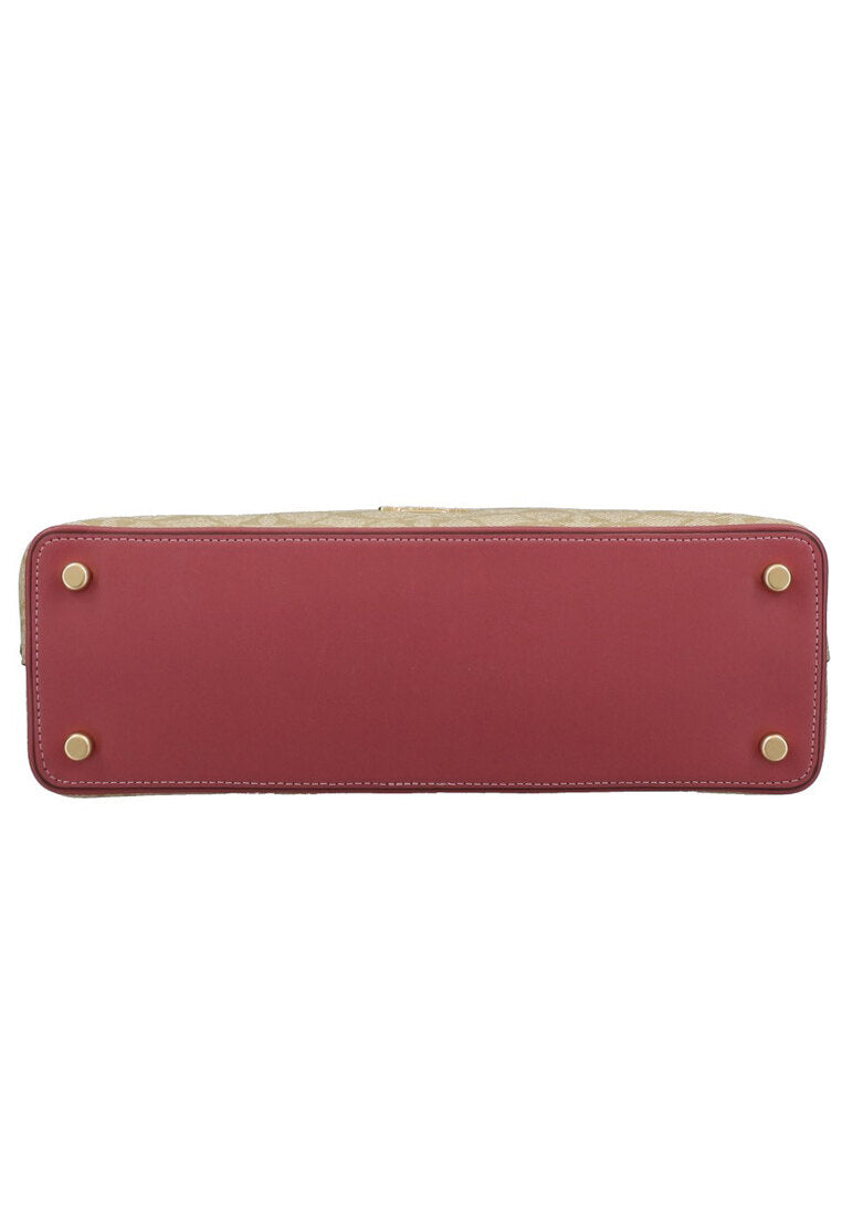 Coach Katy Satchel In Signature Canvas - Light Brown/Rougue