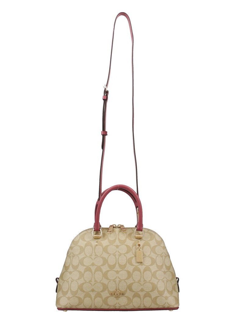 Coach Katy Satchel In Signature Canvas - Light Brown/Rougue