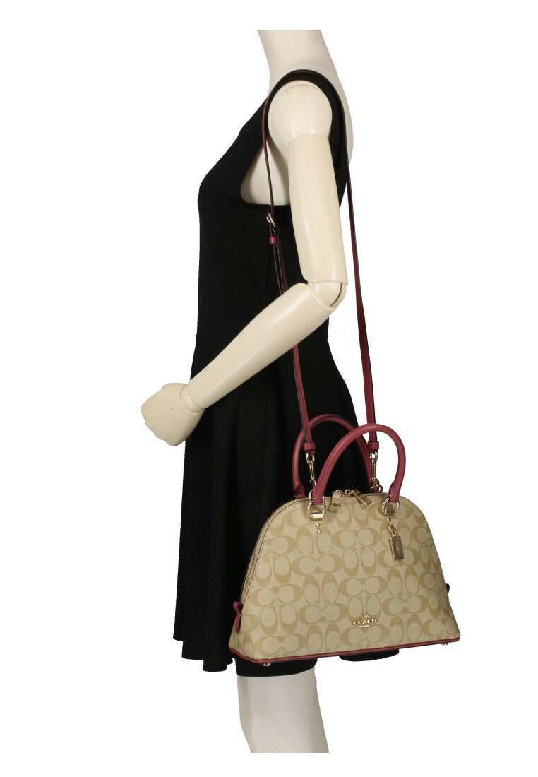 Coach Katy Satchel In Signature Canvas - Light Brown/Rougue