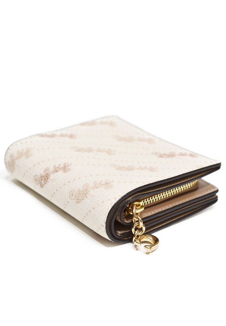 Coach Snap Wallet With Horse And Carriage Dot Print-- Cream