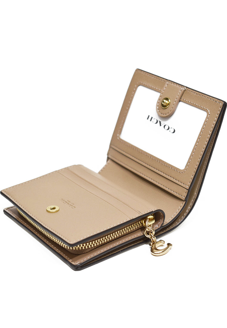 Coach Snap Wallet With Horse And Carriage Dot Print-- Cream