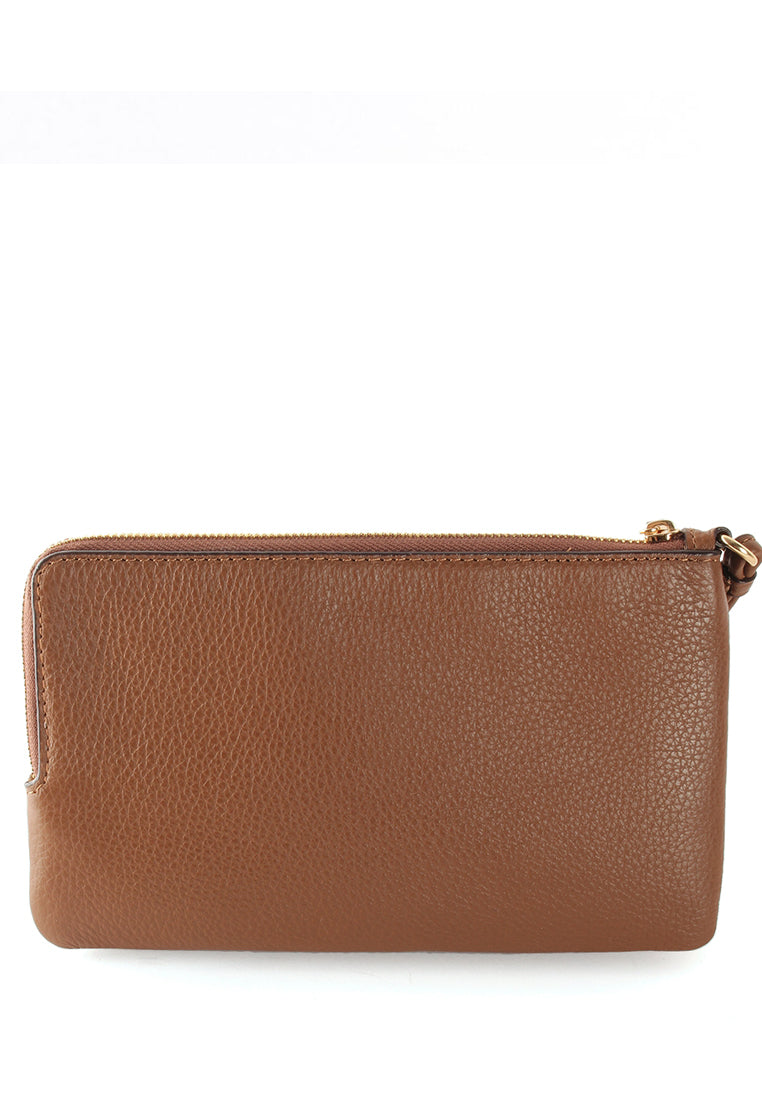 Coach Double Zip Wallet In Signature Canvas- Brown