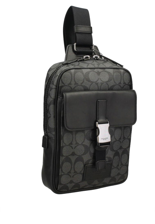 Coach Track Pack In Signature Canvas - Black