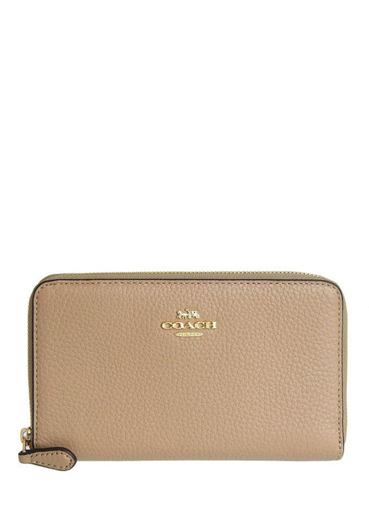 Coach Medium ID Zip Wallet - Beige