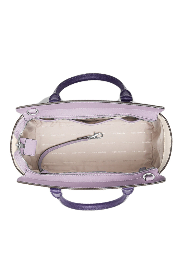 Michael Kors Selma Medium Color-Block Saffiano Leather Satchel - Lilac Multi