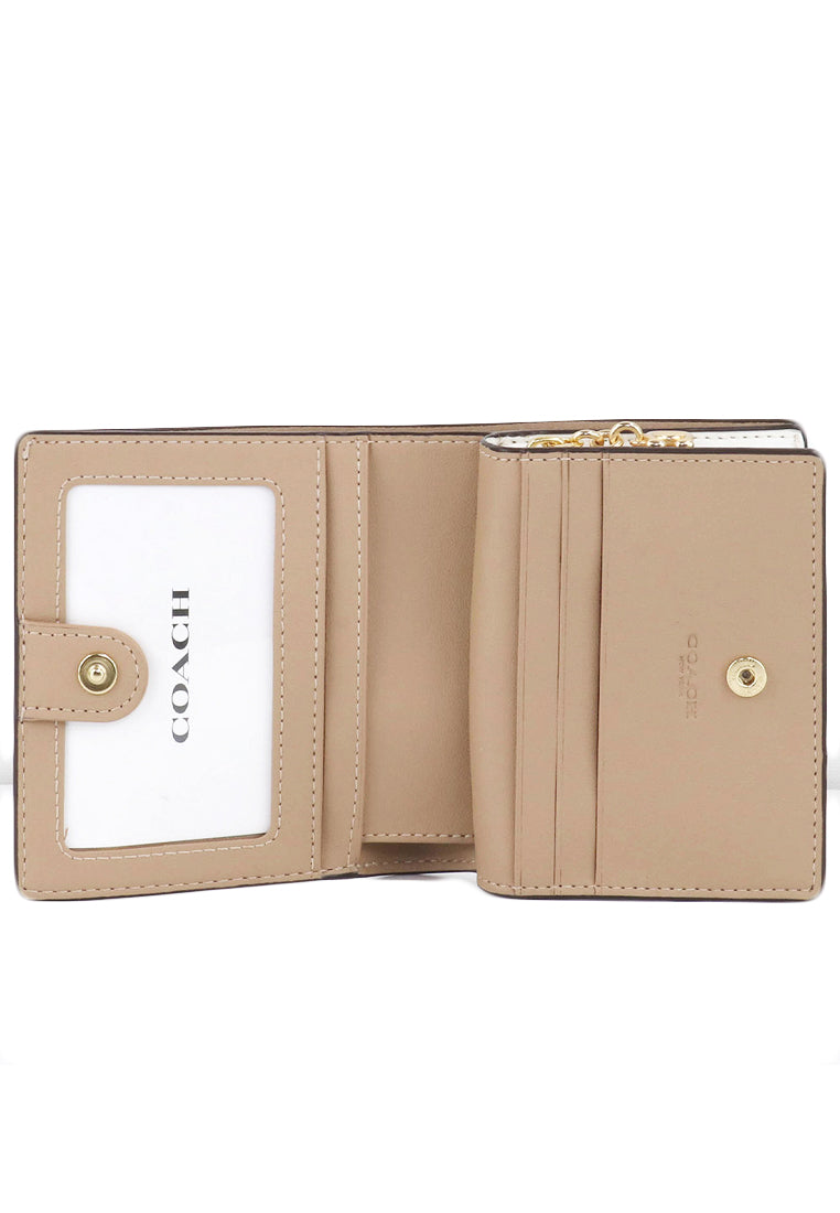 Coach Snap Wallet In Signature Canvas With Mystical Floral Print - White