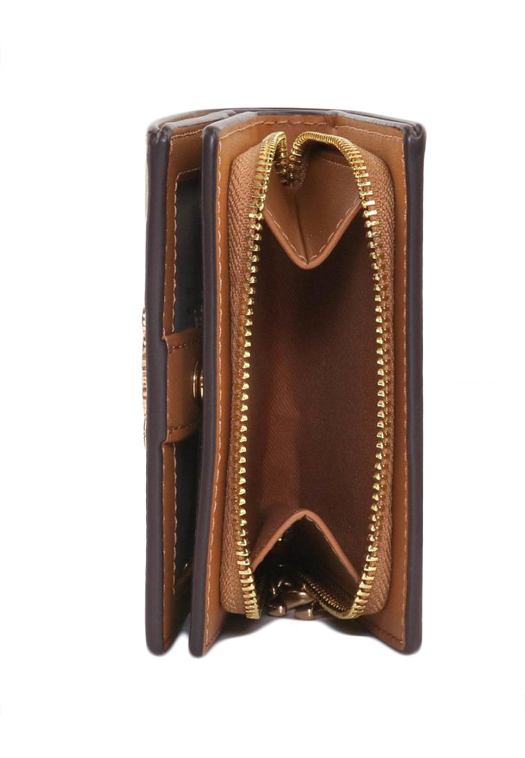 Coach Snap Wallet In Signature Canvas - Light Brown