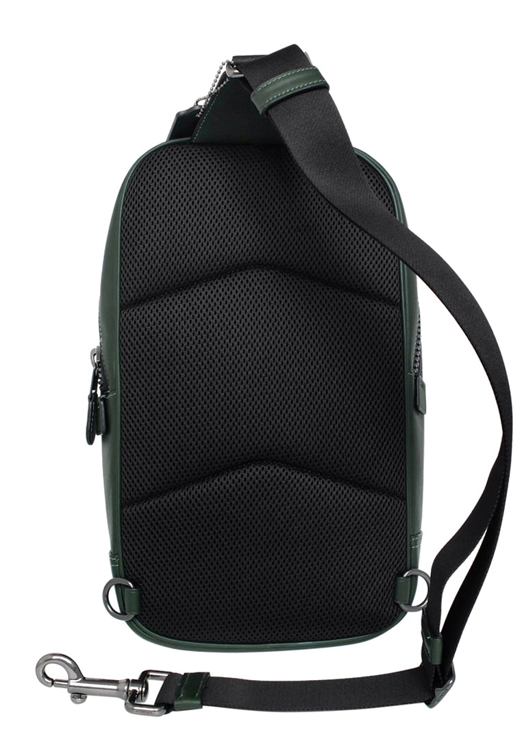 Coach Westway Pack In Colorblock Signature Canvas With Coach Patch - Black/Amazon Green