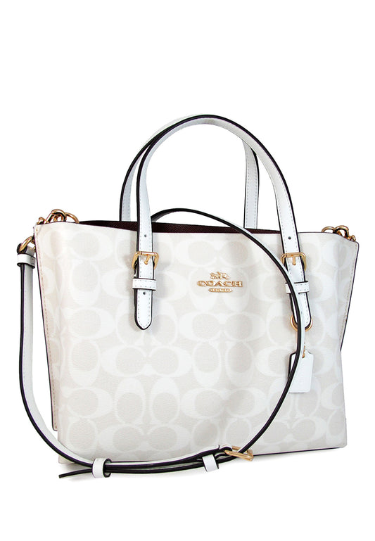 Coach Mollie Tote 25 In Signature Canvas - White