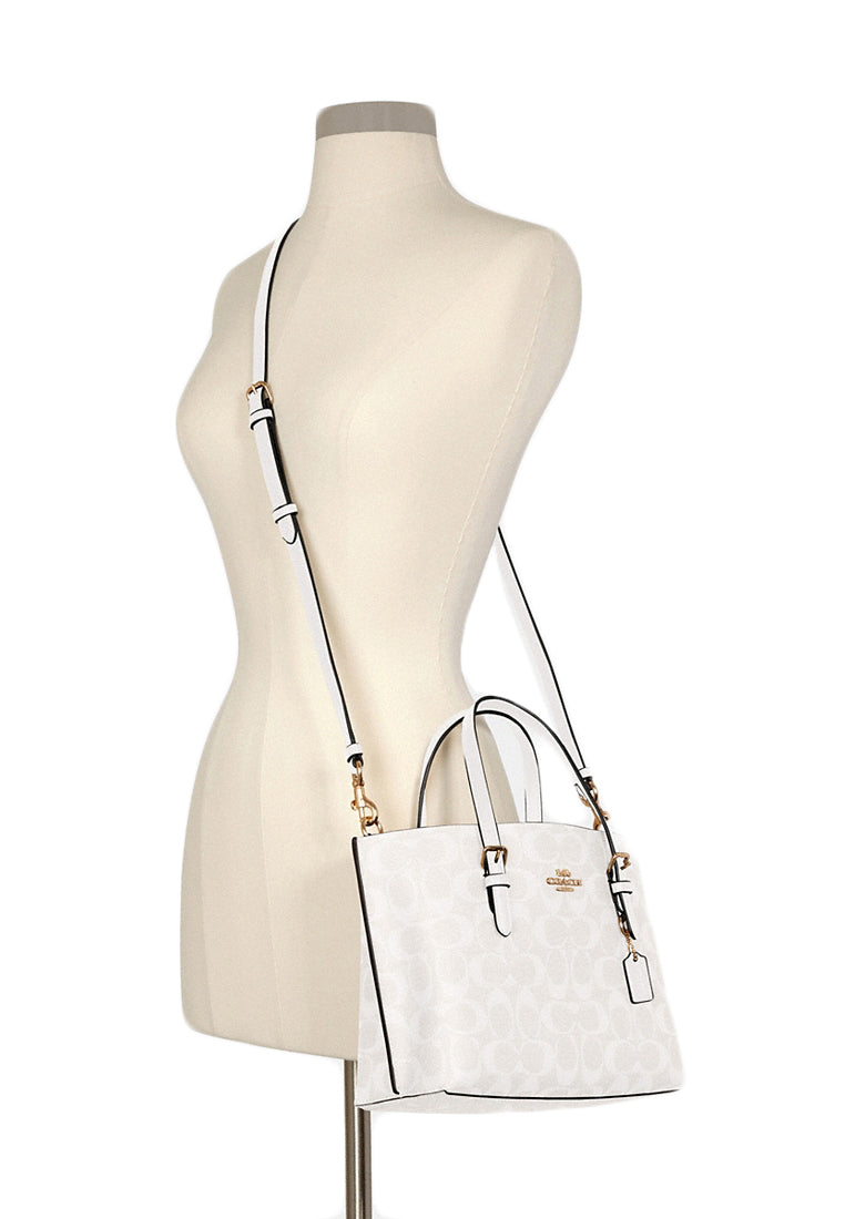 Coach Mollie Tote 25 In Signature Canvas - White