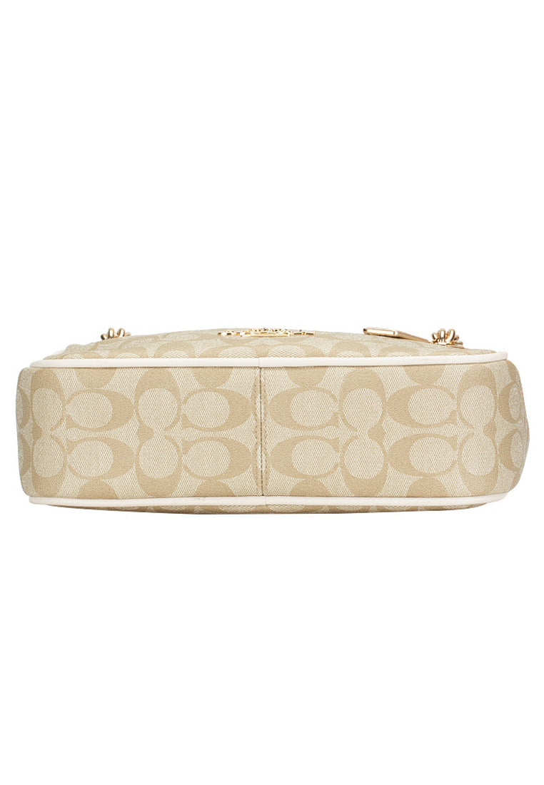 Coach Cammie Chain Shoulder Bag In Signature Canvas Gold/Light Khaki Chalk