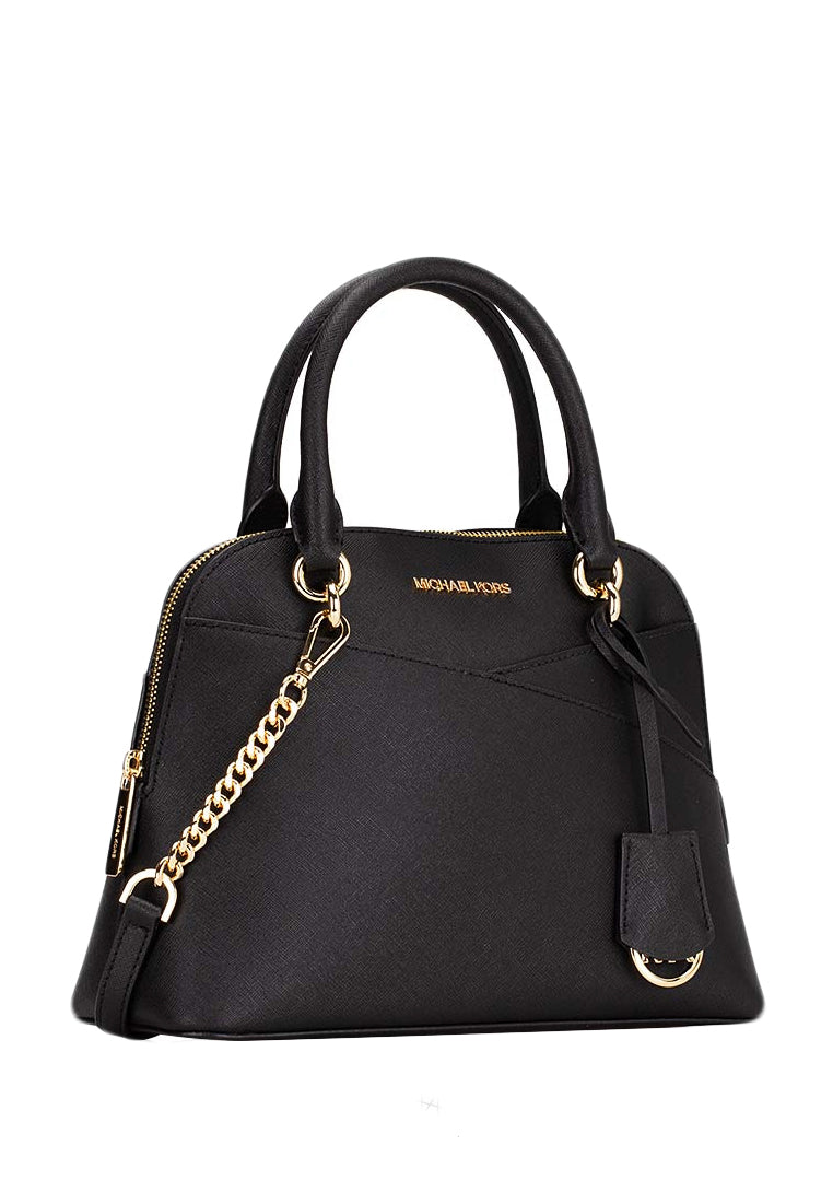 Michael Kors Jet Set Travel Medium Saffiano Leather Dome Satchel - Black