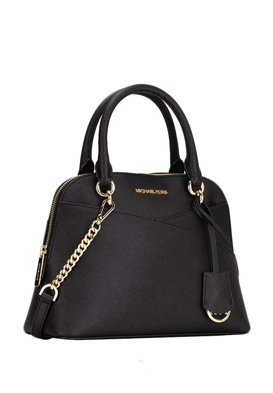 Michael Kors Jet Set Travel Medium Saffiano Leather Dome Satchel - Black