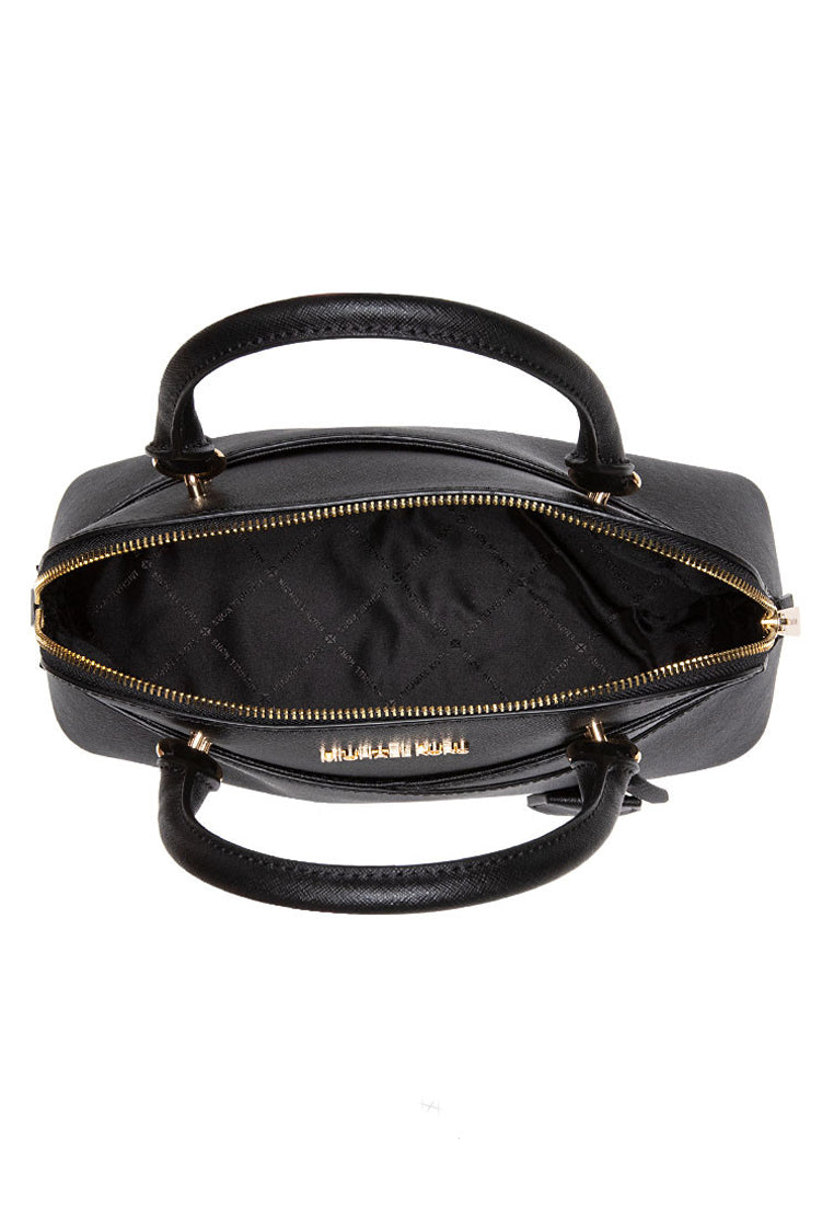 Michael Kors Jet Set Travel Medium Saffiano Leather Dome Satchel - Black