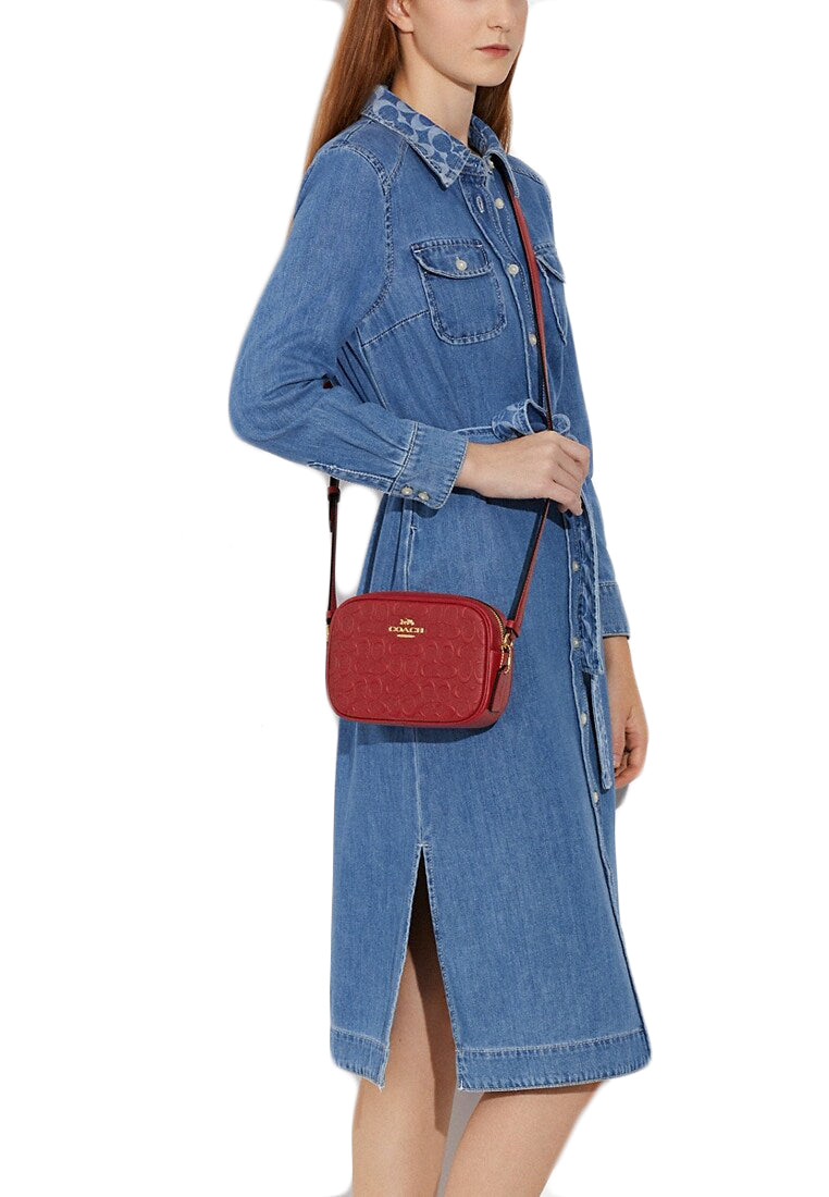 Coach Mini Jamie Camera Bag In Signature Leather - Red
