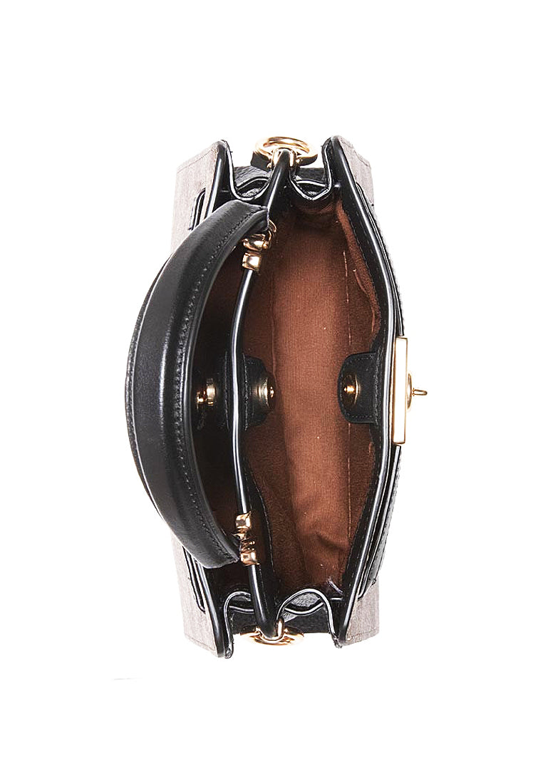 Coach Mini Lane Top Handle In Blocked Signature Canvas - Brown