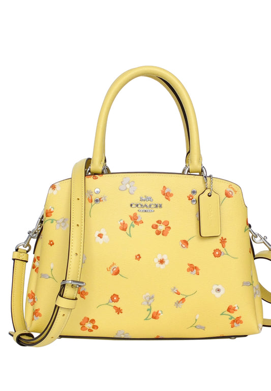 Coach Mini Lillie Carryall With Mystical Floral Print - Yellow Multi